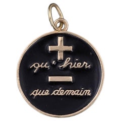 Vintage Qu'hier Que Demain Pendant of 14k Gold