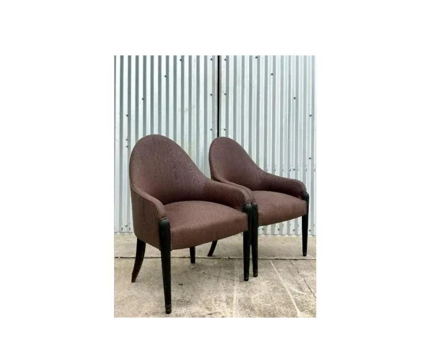 Vintage Quilted Brown High Back Side Chairs After Donghia In condizioni buone in vendita a west palm beach, FL