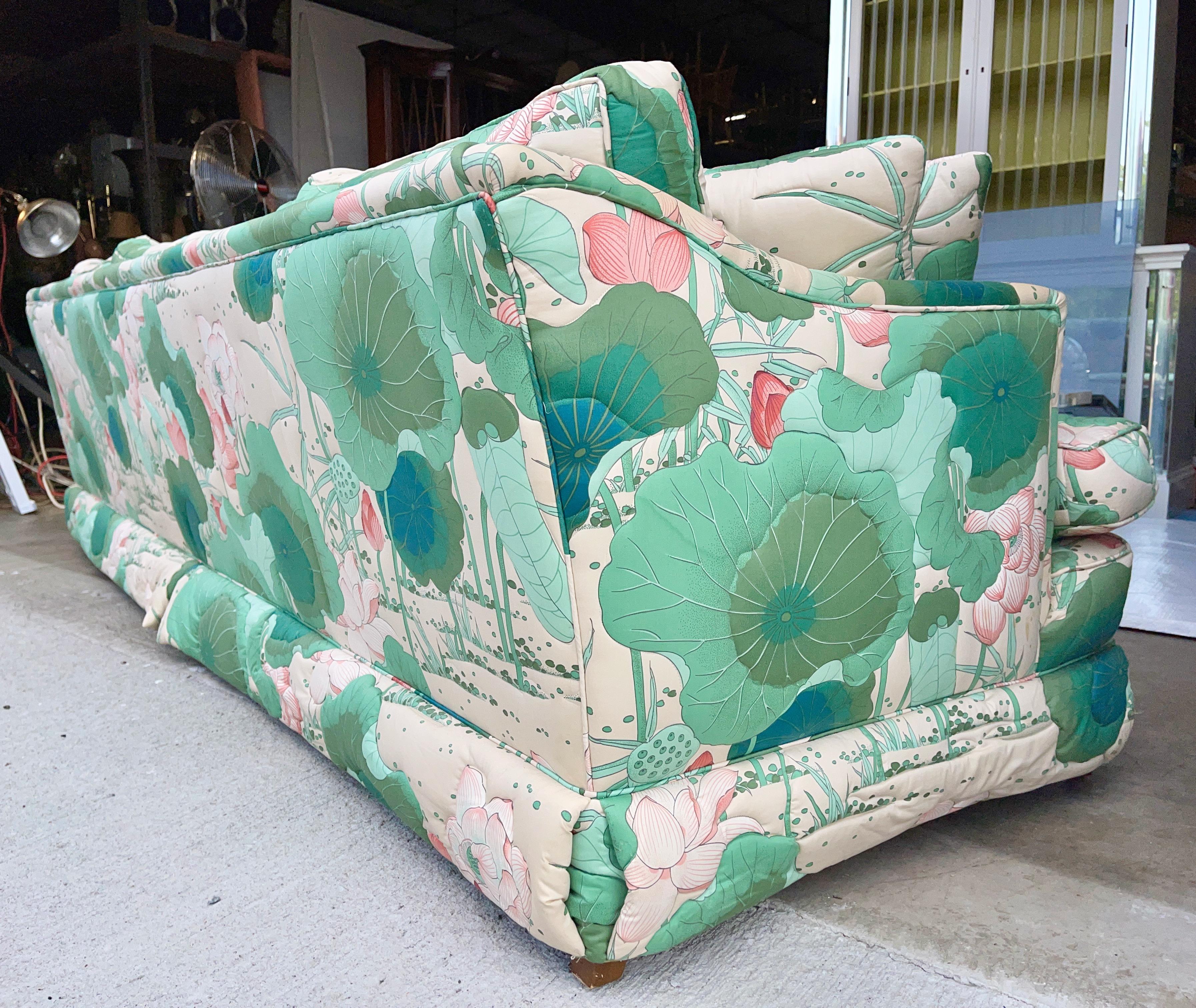 Vintage Quilted Lilly Pad Sofa For Sale 3