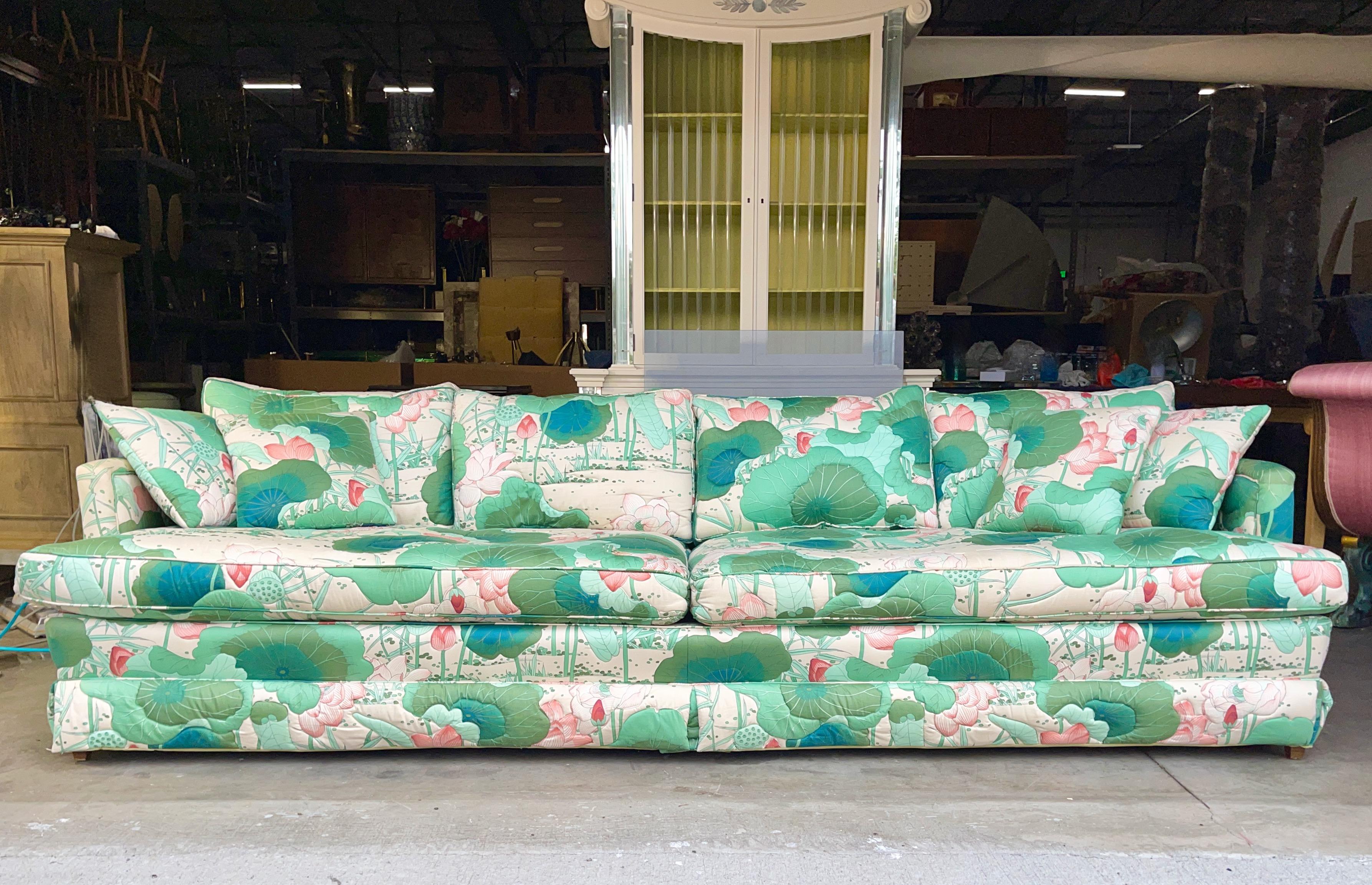 Vintage Quilted Lilly Pad Sofa For Sale 5