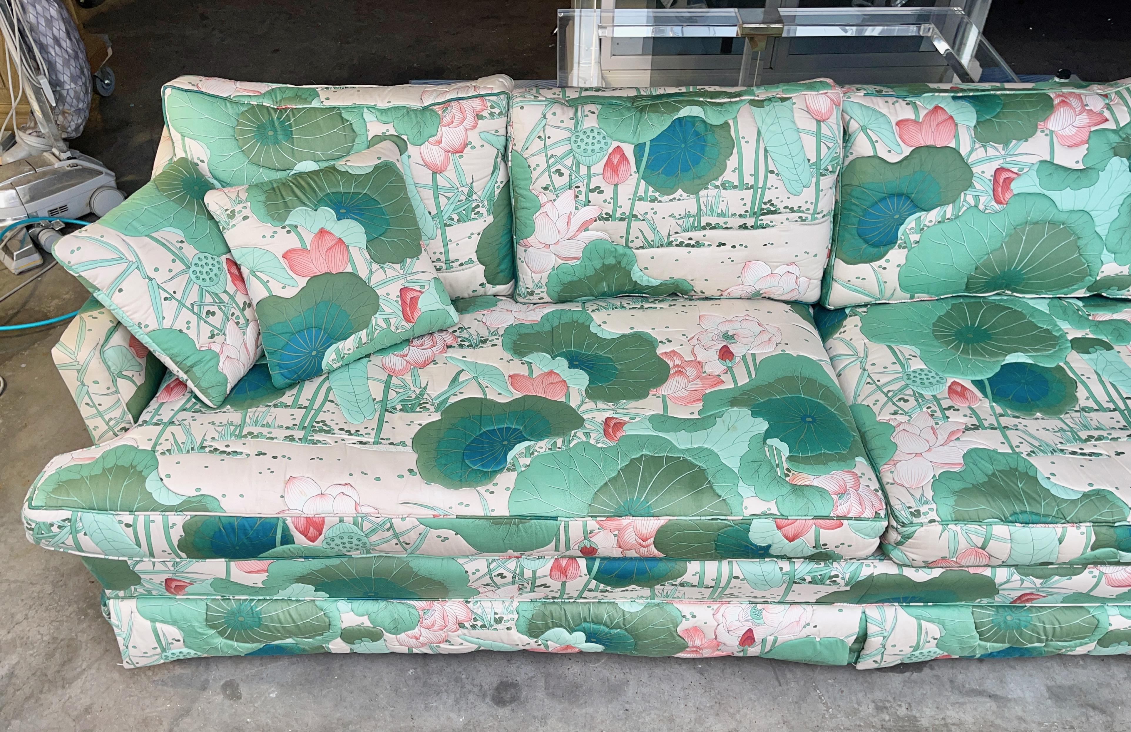 Vintage Quilted Lilly Pad Sofa For Sale 6