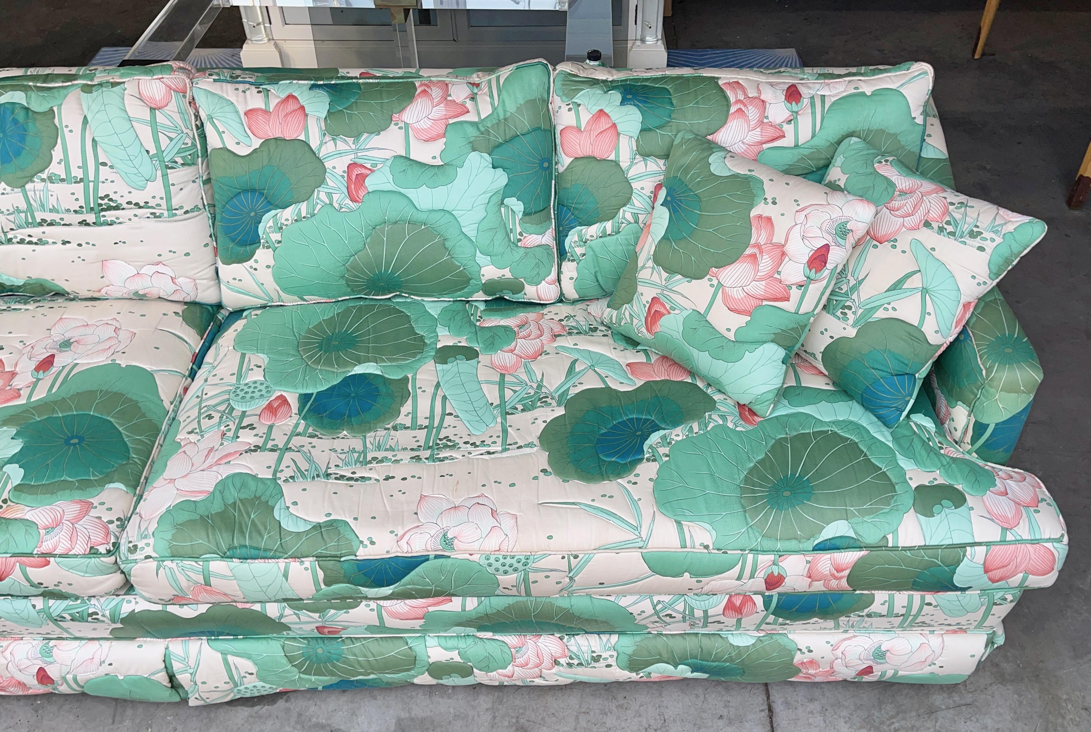 Vintage Quilted Lilly Pad Sofa For Sale 8