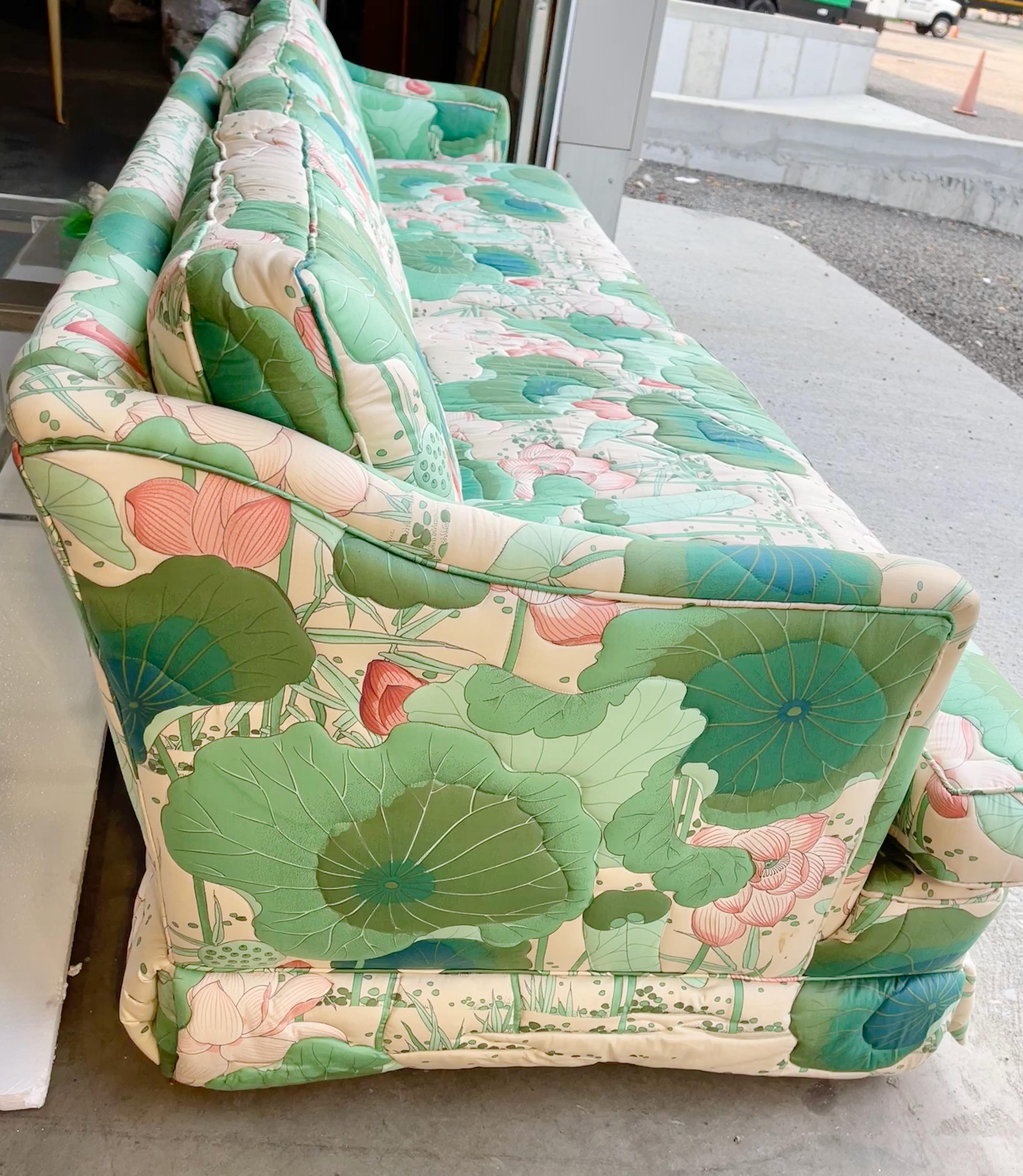 Late 20th Century Vintage Quilted Lilly Pad Sofa For Sale