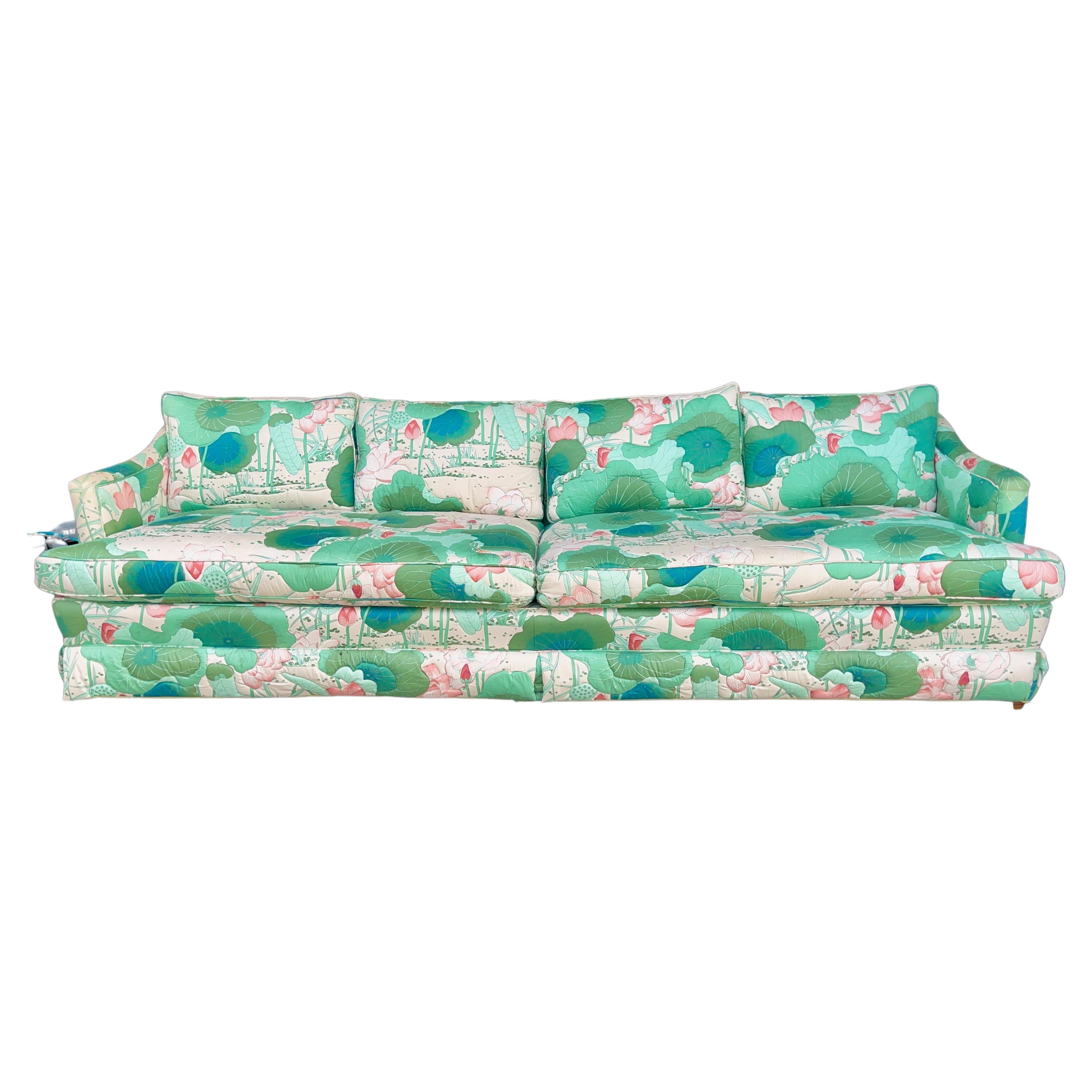 Vintage Quilted Lilly Pad Sofa For Sale
