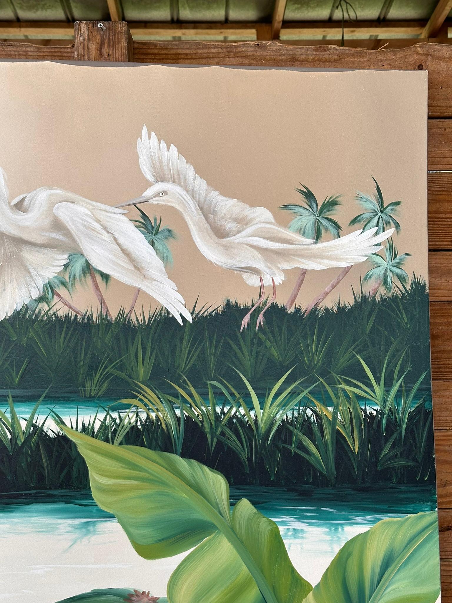 Quintessential Old Florida Coastal, Ölgemälde auf Leinwand von Walcutt, Vintage im Angebot 10