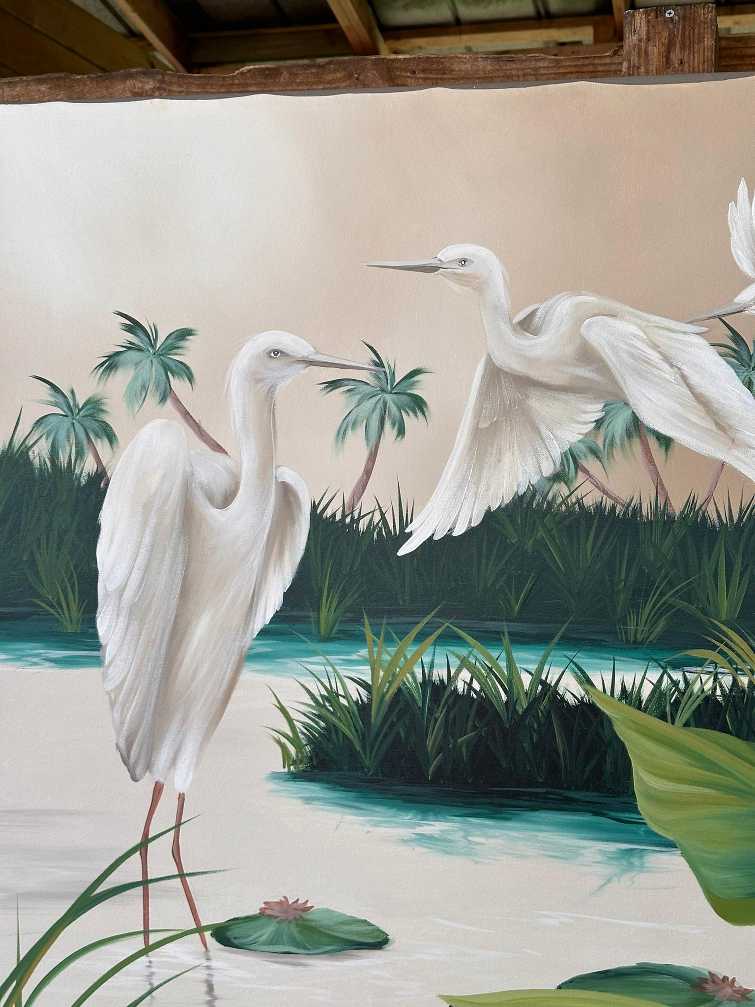 Quintessential Old Florida Coastal, Ölgemälde auf Leinwand von Walcutt, Vintage im Angebot 11