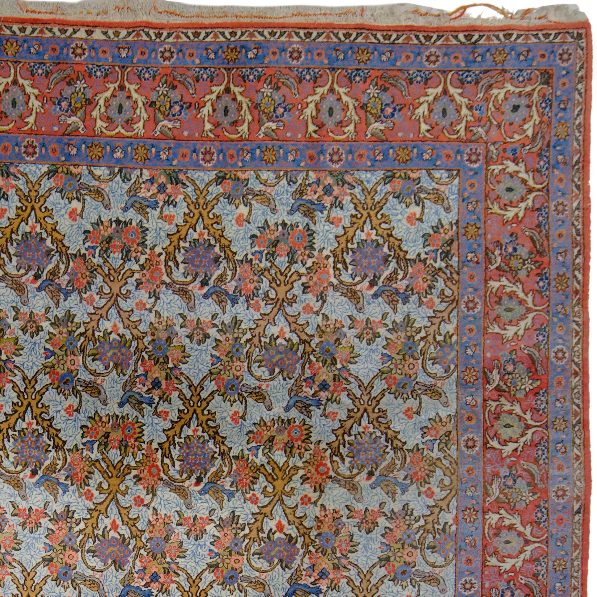 Tessuto a mano Tappeto vintage Qum in vendita