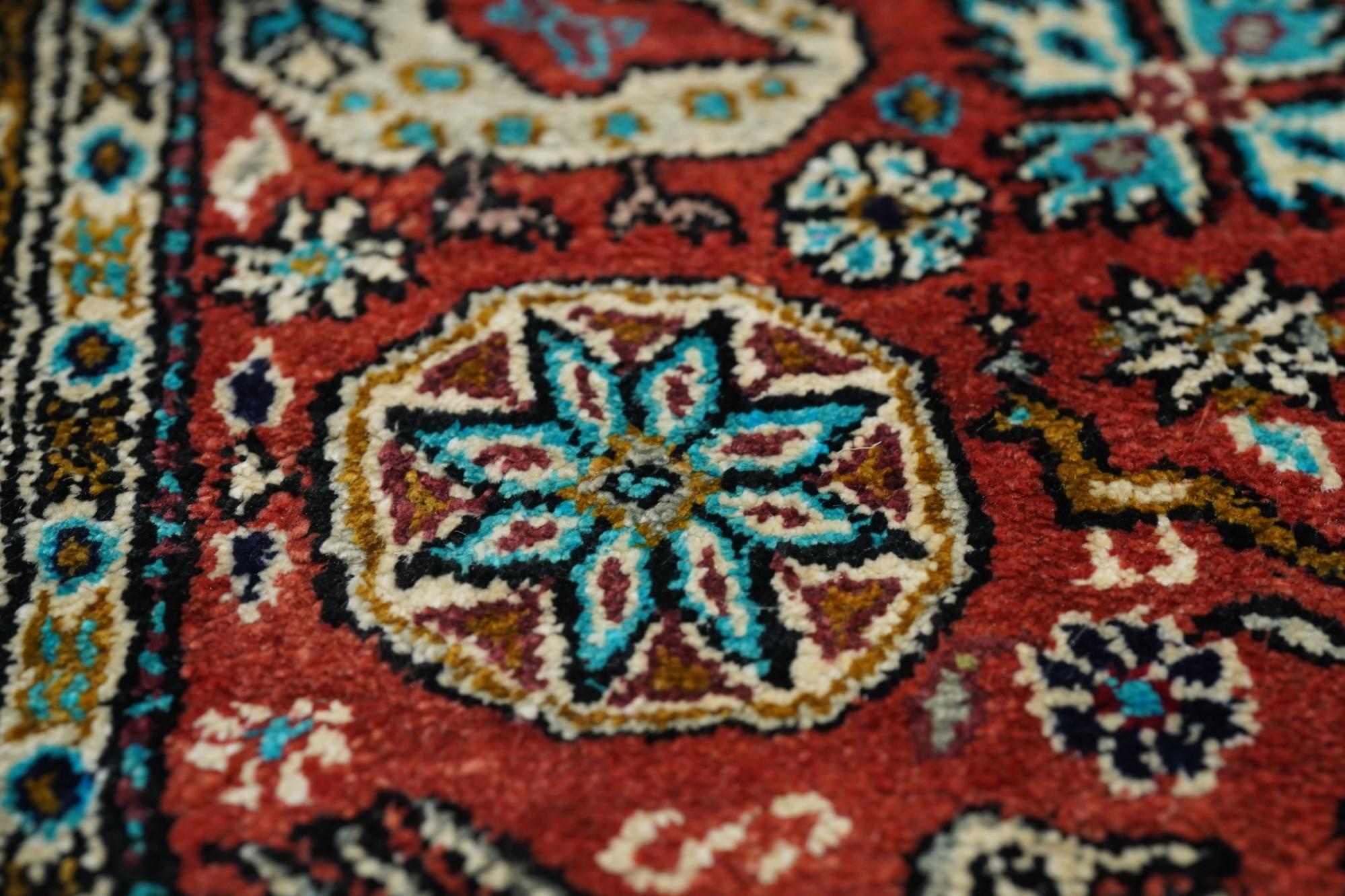 Extremely Fine Persian Silk Qum Rug 1'10'' x 2'10'' For Sale 3