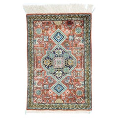 Vintage Extremely Fine Persian Silk Qum Rug 1'10'' x 2'10''