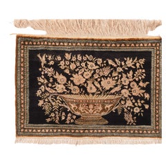 Vintage Extremely Fine Persian Silk Qum Rug 2'4'' x 2'9''