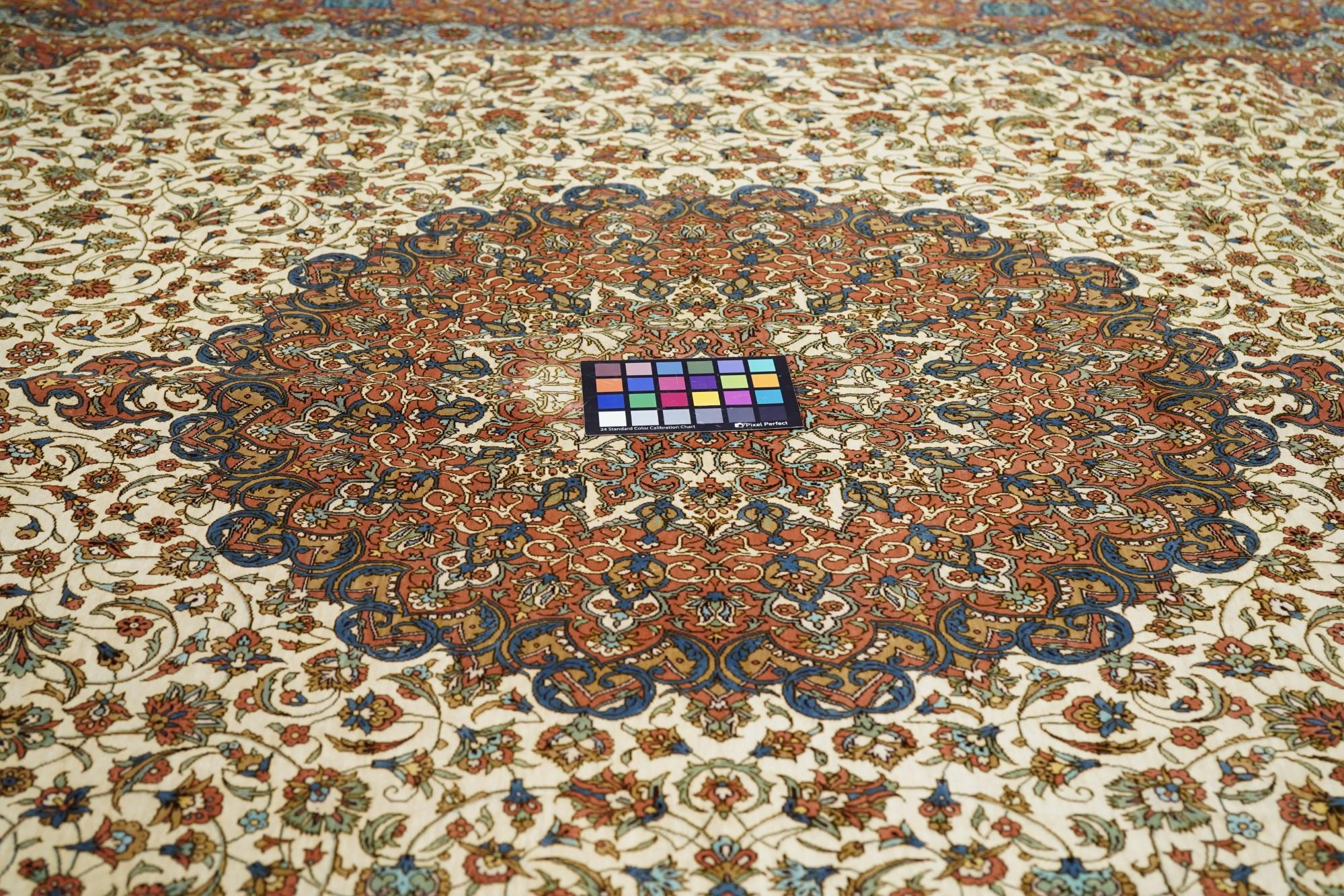 Extremely Fine Persian Silk Qum Rug 6'5'' x 9'10'' For Sale 5