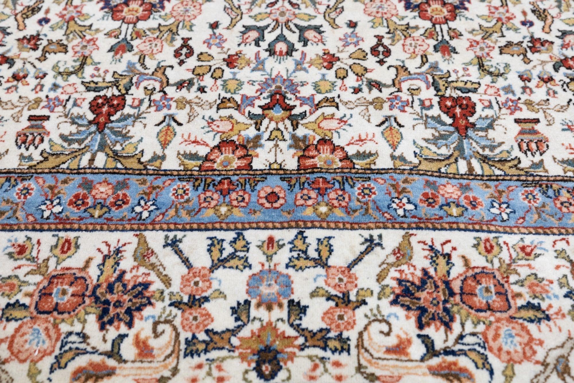 Hand-Knotted Vintage Qum Rug 7'2'' x 10'5'' For Sale