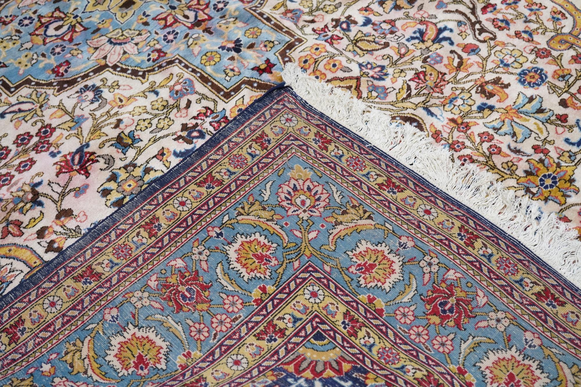 Fine Persian Qum Wool Rug 8'1'' x 11'4'' For Sale 8