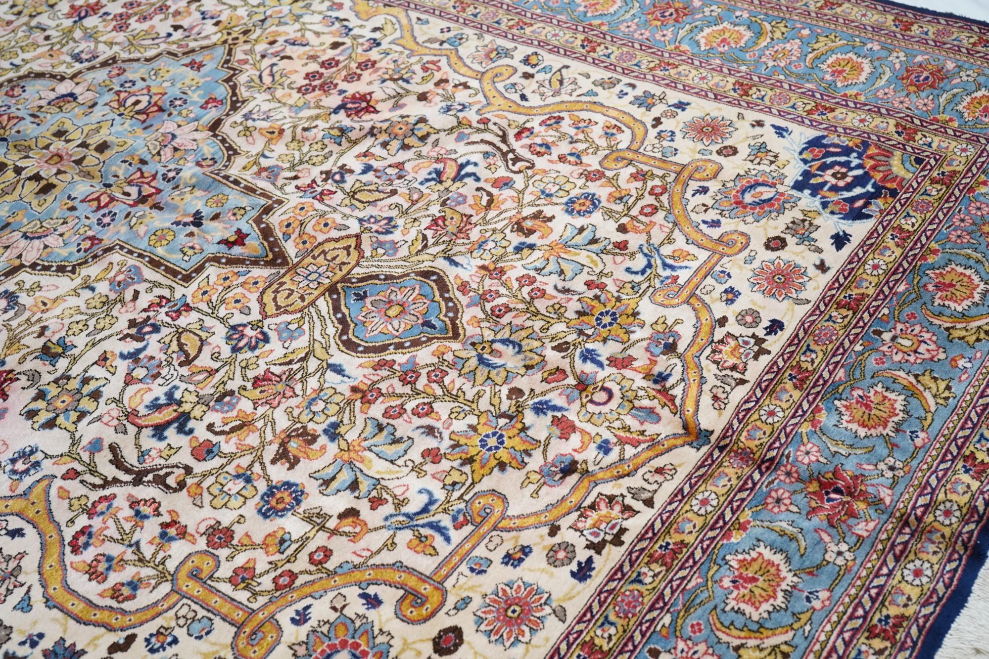 Fine Persian Qum Wool Rug 8'1'' x 11'4'' For Sale 2