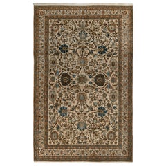 Vintage Qum rug in an all over Green, Blue, Beige Medallion pattern