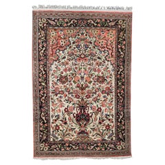 Qum Seide Gebetsteppich - Qum-Teppich aus dem 19. Jahrhundert, Vintage