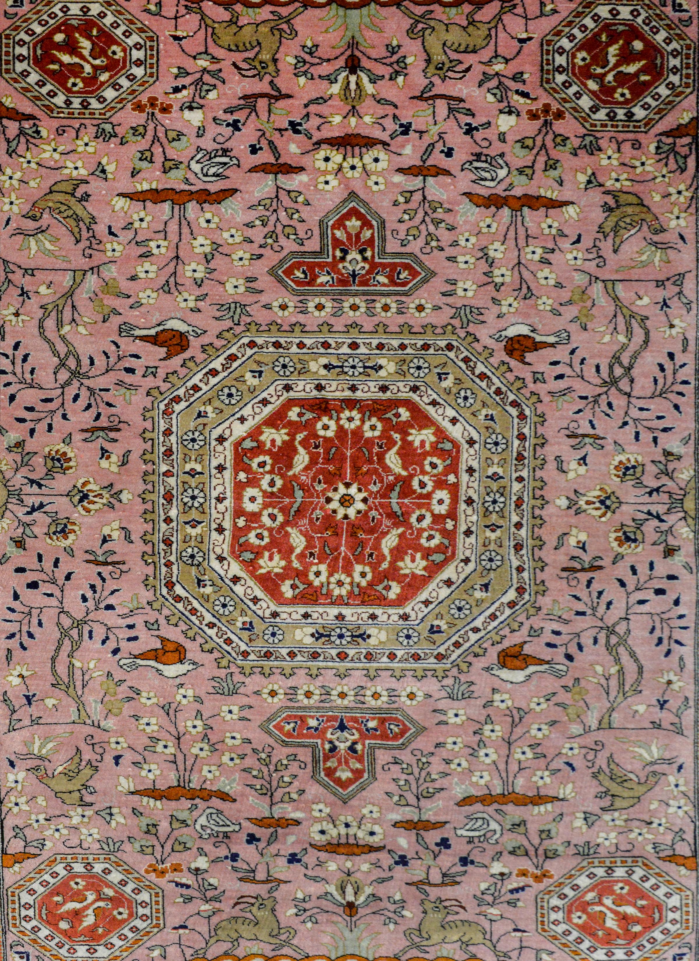 Persian Vintage Qum Silk Rug For Sale