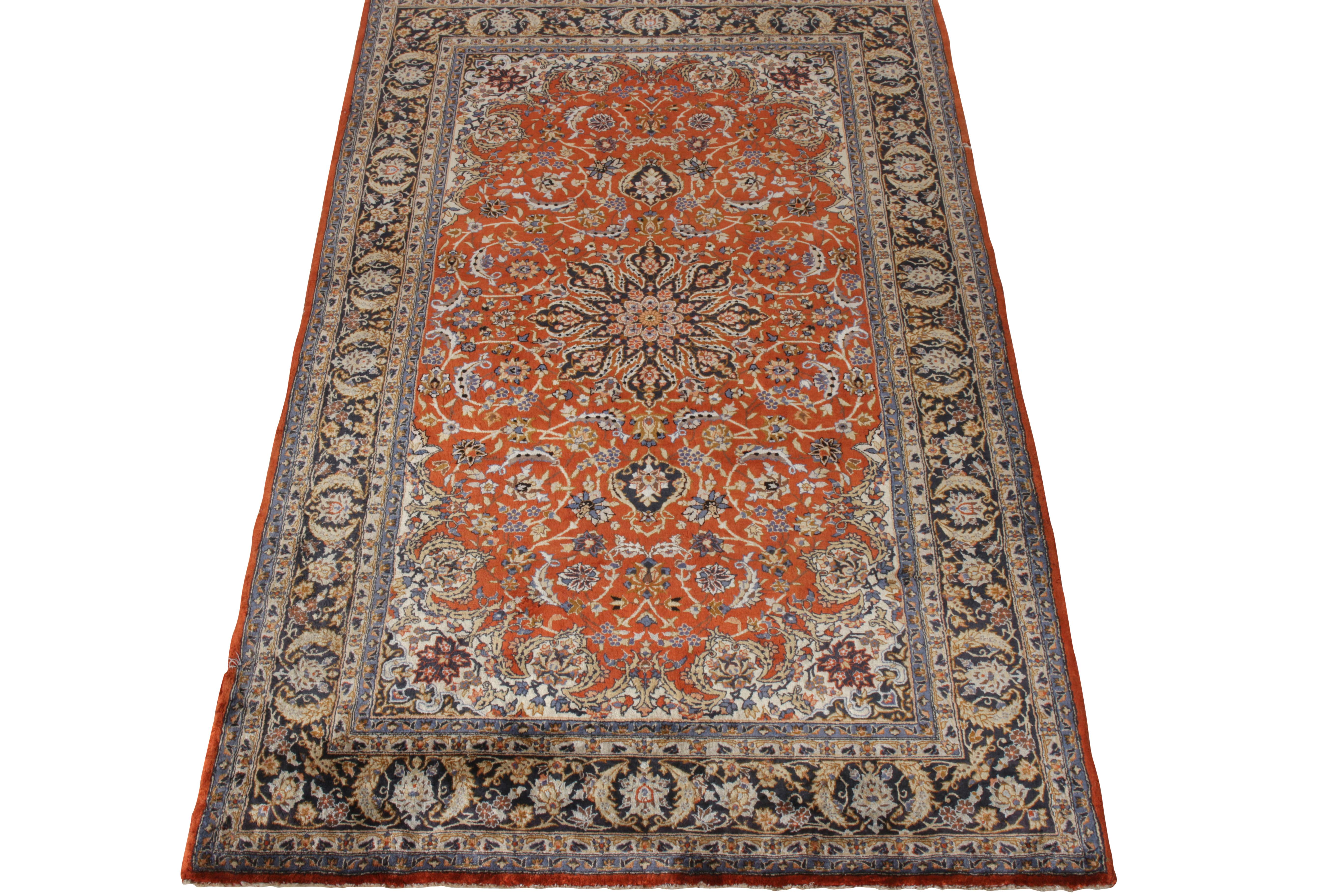 Hand-knotted in wool, a 3x5 ode to Qum rug originating from China circa 1920-1930. Joining Rug & Kilim’s Antique & Vintage collection, this exuberant drawing showcases an exemplary medallion pattern with an intricate floral design dominating the