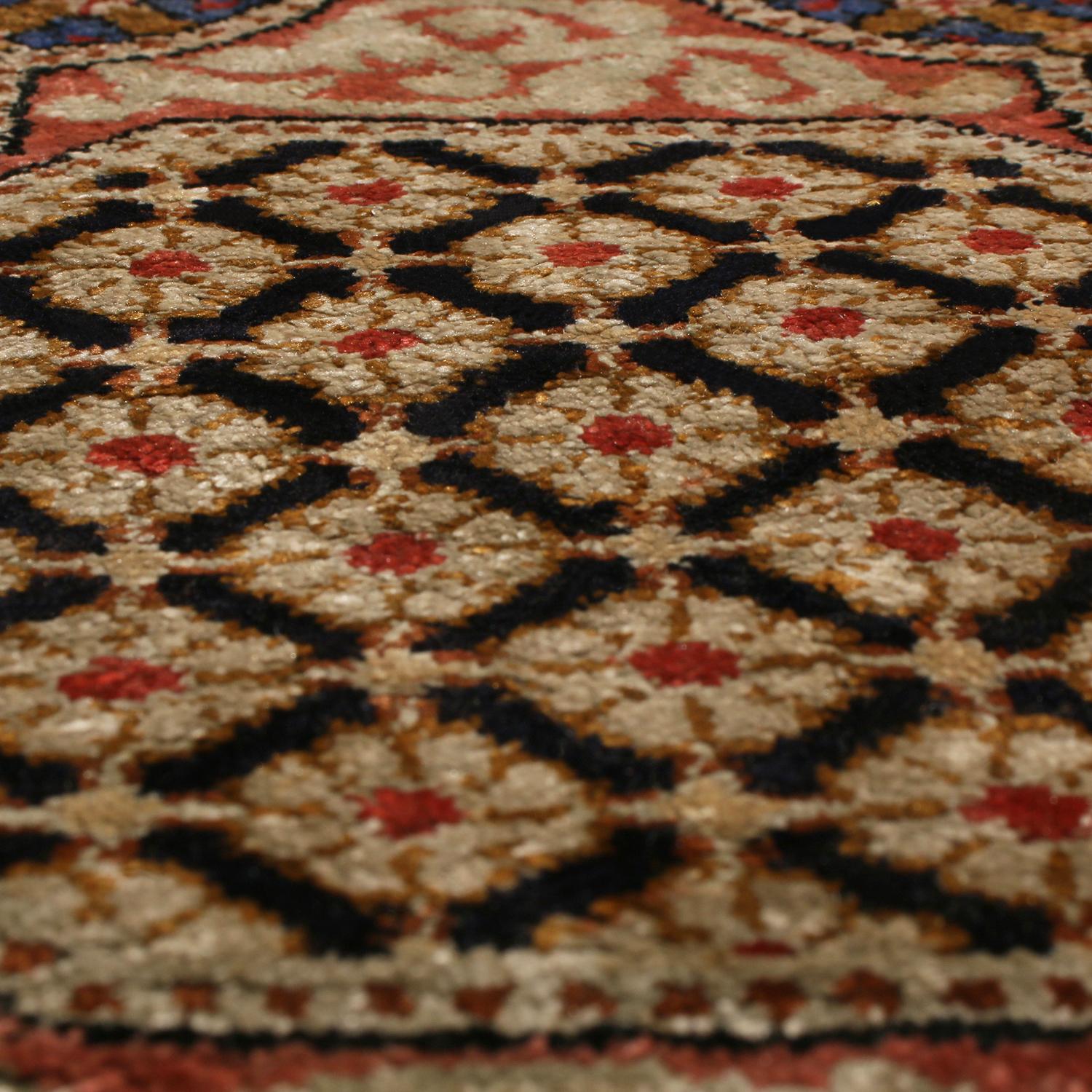 Vintage Qum Traditional Pink and Brown Silk Persian Rug by Rug & Kilim In Good Condition For Sale In Long Island City, NY