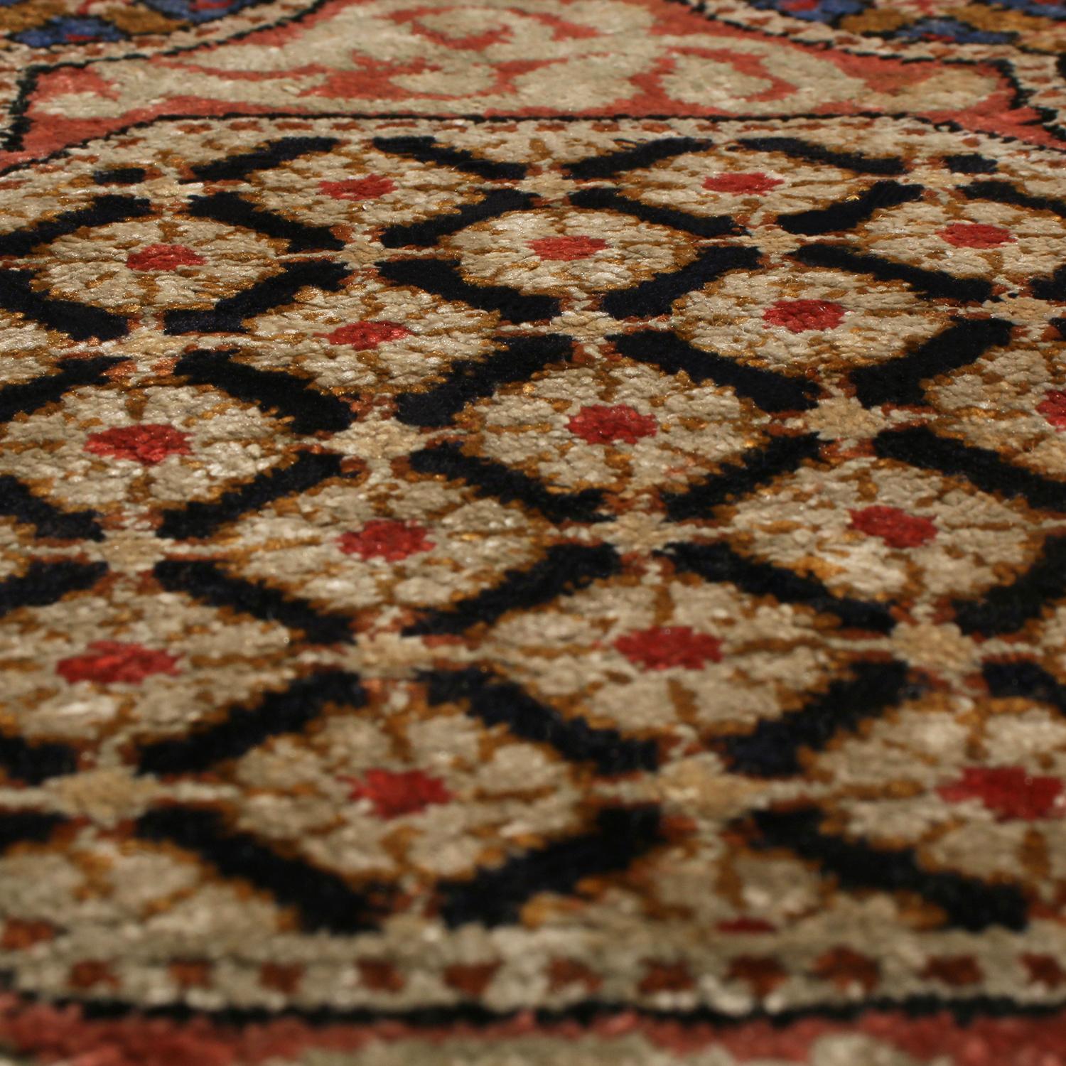 Vintage Qum Traditional Pink and Brown Silk Persian Rug In Good Condition In Long Island City, NY