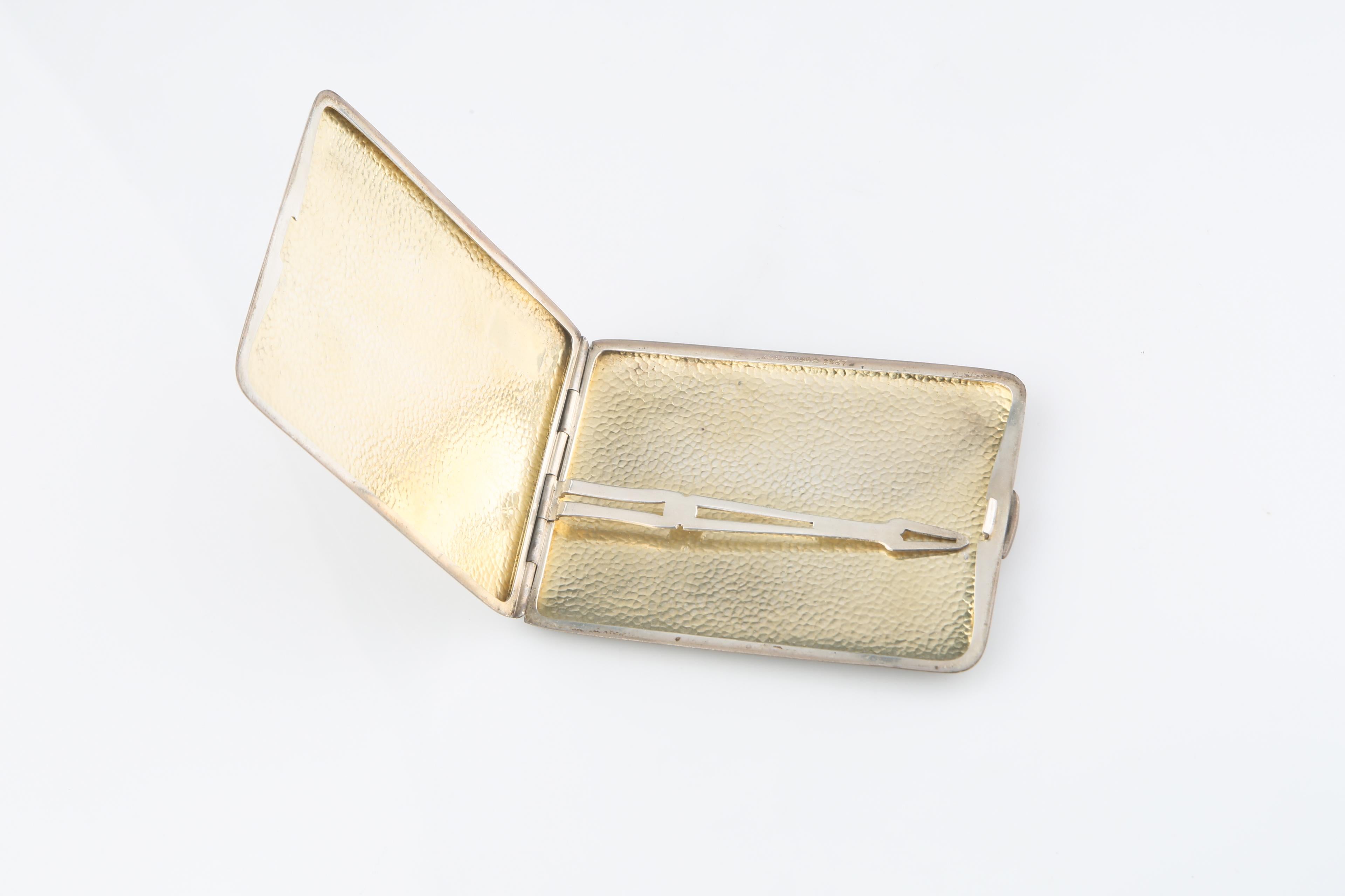 Vintage R. Blackinton & Co Sterling Silver Cigarette Case Model 8857 In Good Condition In Van Nuys, CA