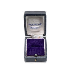 Vintage R. H. Rai & Co. Bombay Blue Leather Ring Box