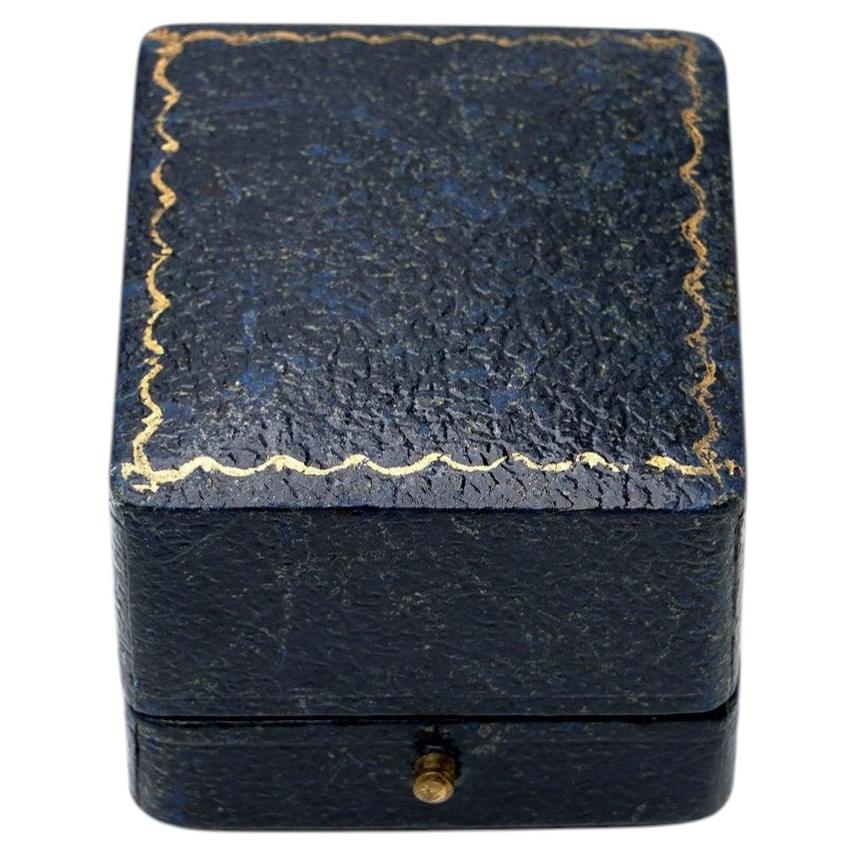 Vintage R. H. Rai & Co. Bombay Blue Leather Ring Box