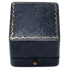 Vintage R. H. Rai & Co. Bombay Blue Leather Ring Box