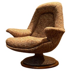 Vintage R Huber Teak Swivel Chair