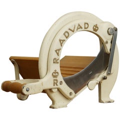 Vintage Raadvad by Ove Larsen Danish 1950s Cream Cast Iron Bread Slicer Retro