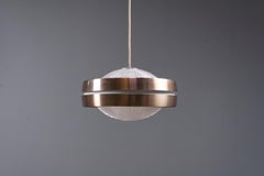 Vintage RAAK Ufo Shaped Pendant Light B-1044 in Glass and Anodised Aluminum