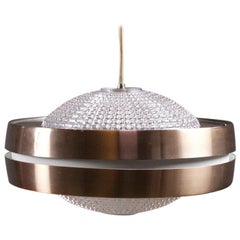 Lampe à suspension vintage RAAK en forme d'ufo B-1044 en verre et aluminium anodisé