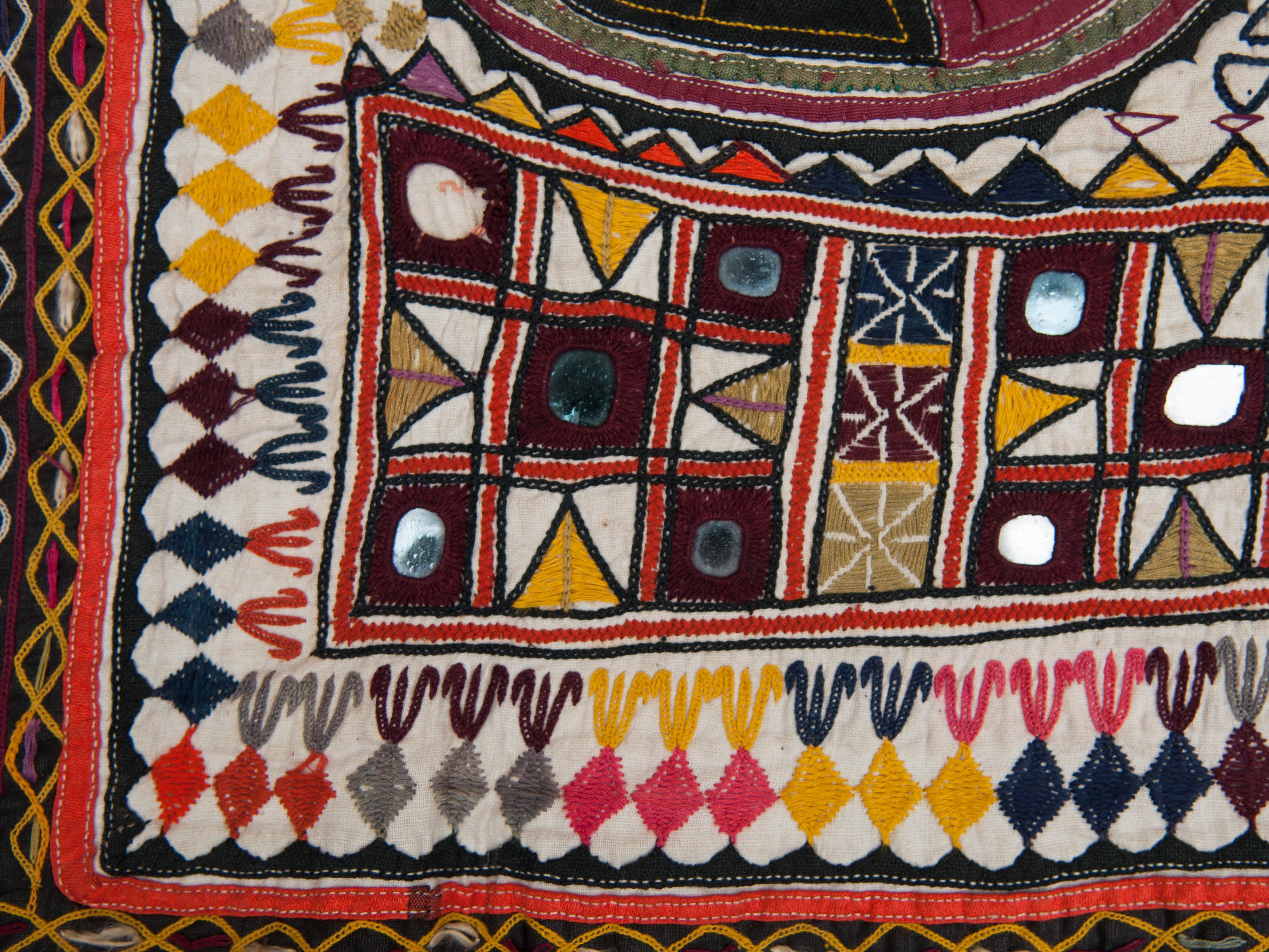 Vintage Rabari Embroidered Quilt Cover, Gujarat, India, Mid-20th Century 4