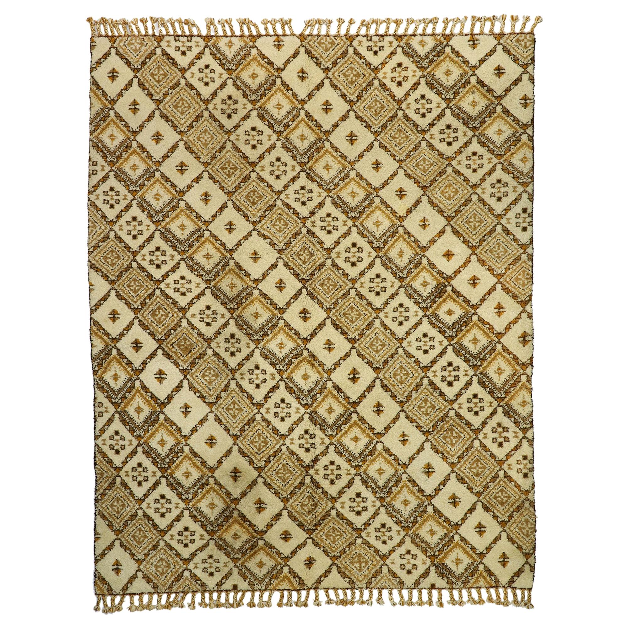 Vintage Rabat Moroccan Area Rug, Oversize Rug, Palace Size Carpet at