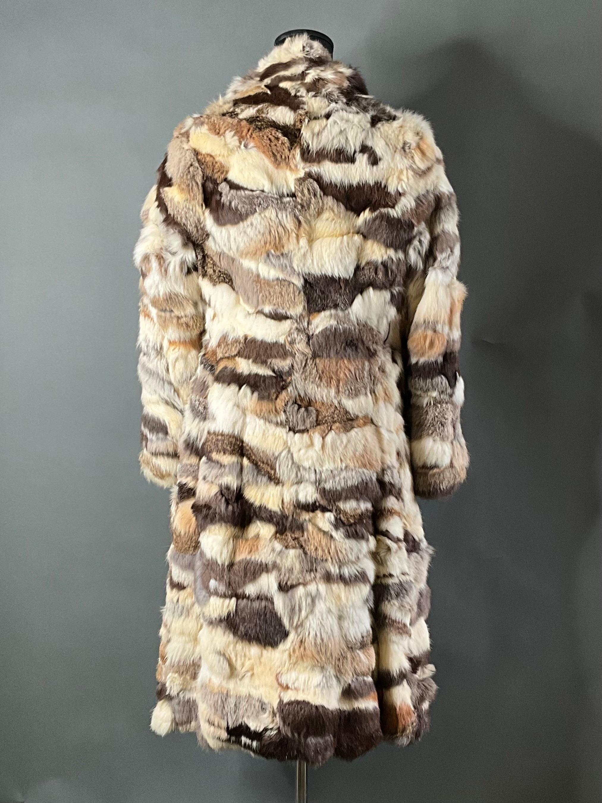 Women's or Men's Vintage Rabbit Fur Fully Lined Coat For Sale