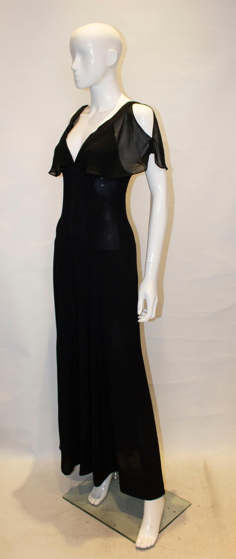 Vintage Radley Black Moss Crepe Evening Dress at 1stDibs