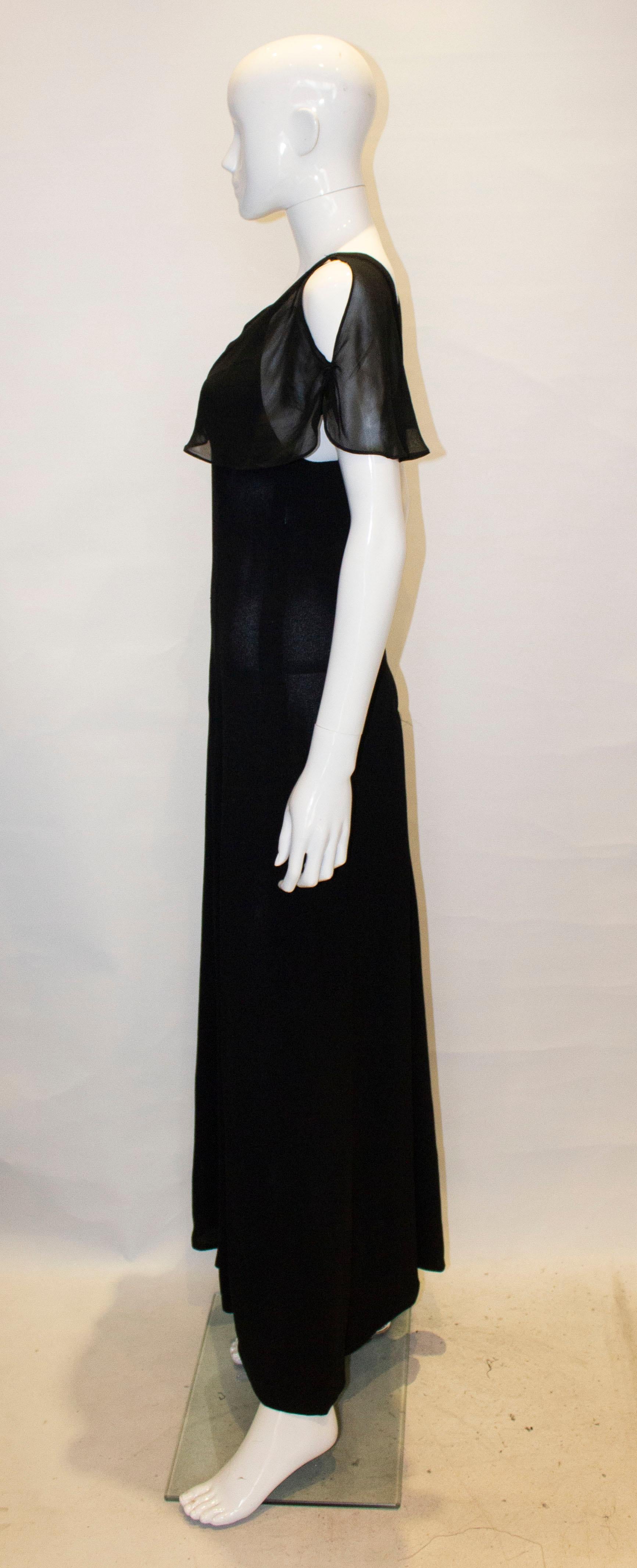 Vintage Radley Black Moss Crepe Evening Dress 1