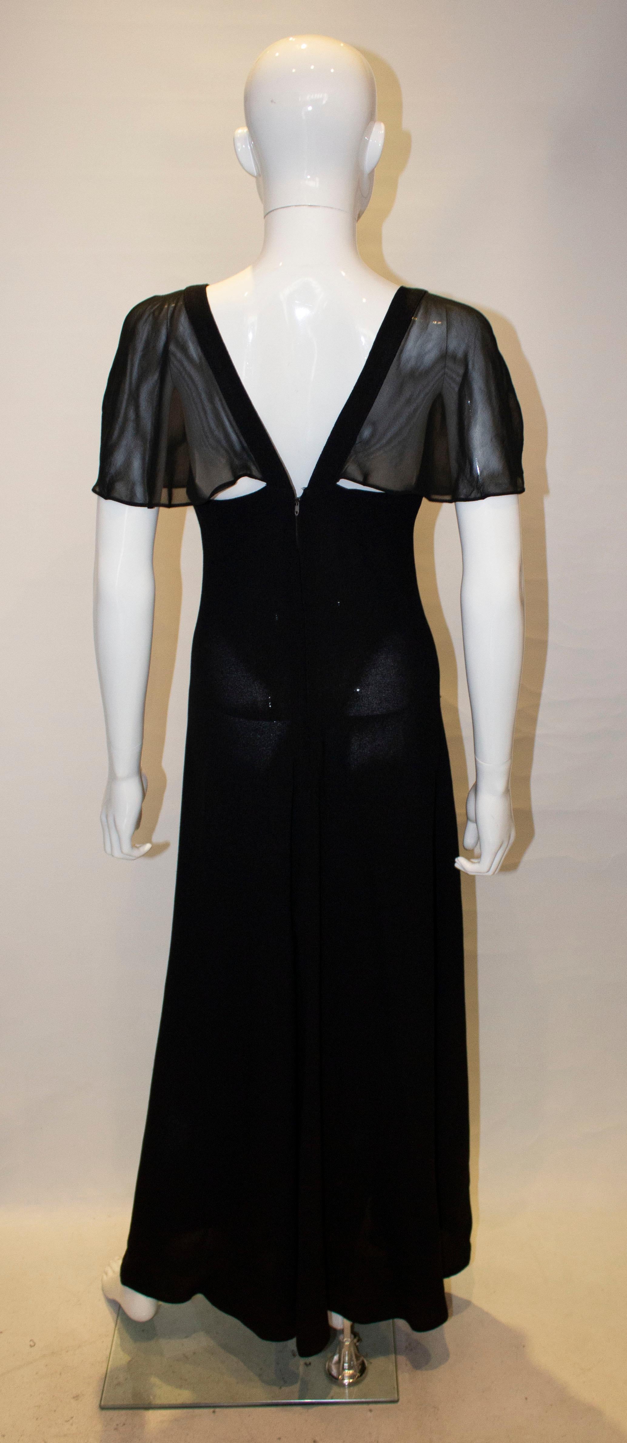 Vintage Radley Black Moss Crepe Evening Dress 2