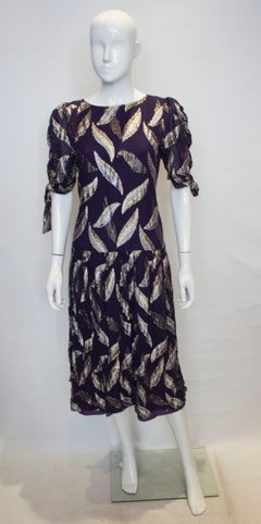 Robe vintage Radley en violet, or et argent
