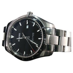 Montre vintage Rado HyperChrome R32502153 pour homme, en acier et céramique noire, 45 mm, à quartz