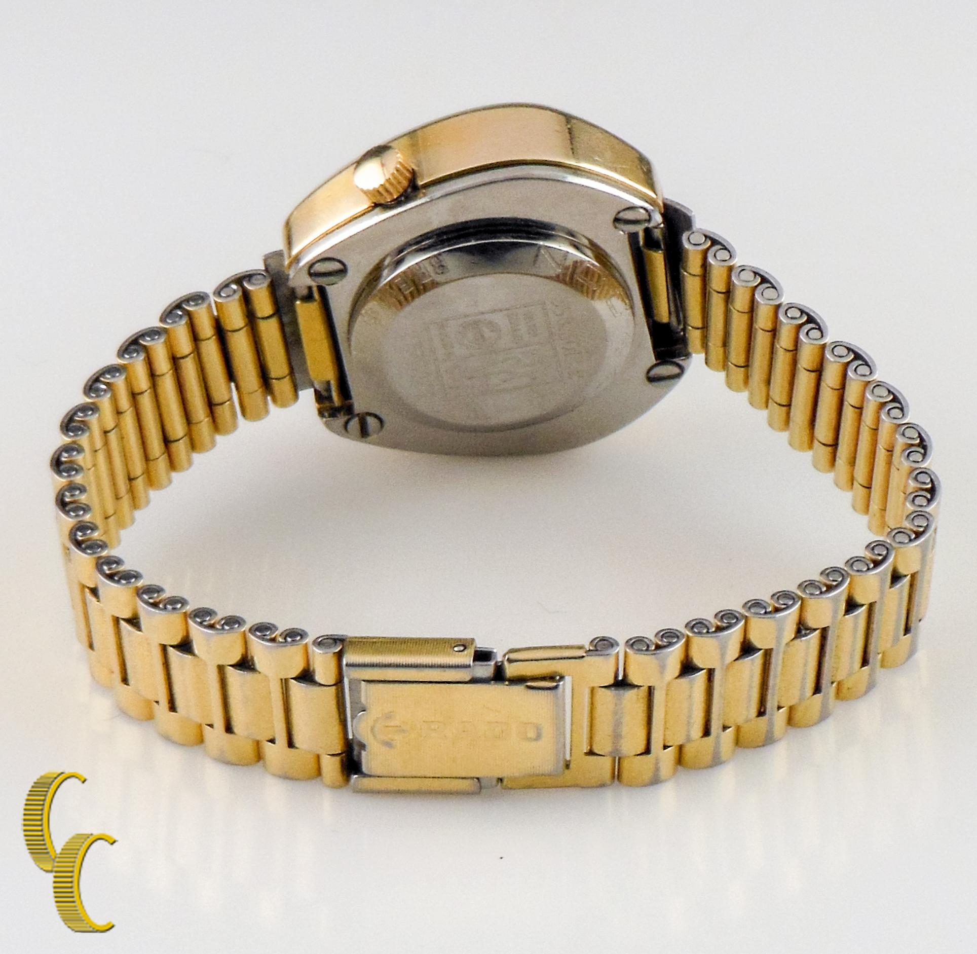 Vintage Rado NCC 444 Gold Plated Automatic Women's Wristwatch (558.3018.2) In Good Condition For Sale In Van Nuys, CA