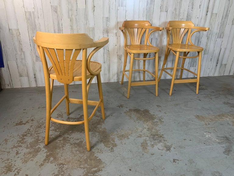 Vintage Radomsko ZMG Polish Bentwood Bar Stool Chairs at 1stDibs