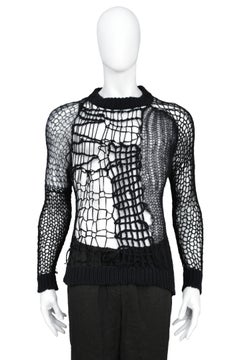 Maglione vintage Raf Simons 1998-99 con ragnatela nera