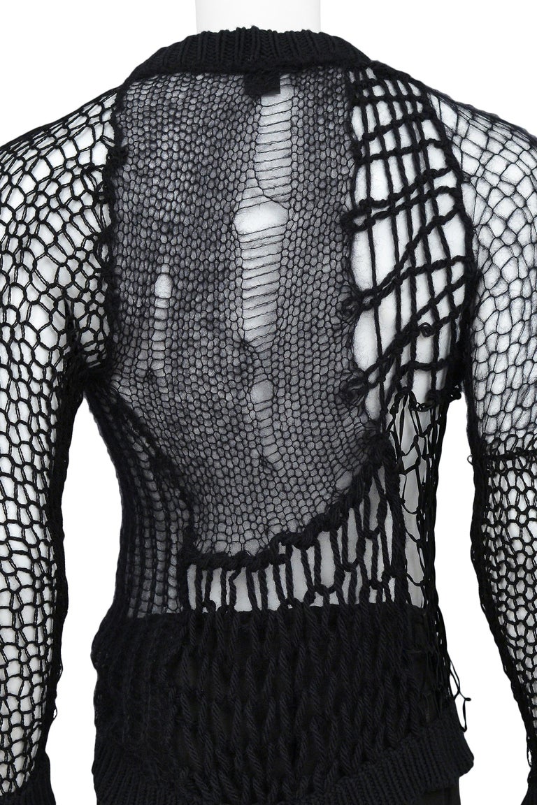 Vintage Raf Simons Black Cobweb Spider Sweater 1998-99 For Sale at ...