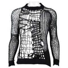 Vintage Raf Simons Black Cobweb Spider Sweater 1998-99
