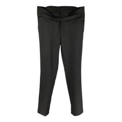 RAF SIMONS - Pantalon vintage taille haute en laine noire, taille 34, automne 2016