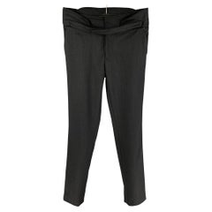 Vintage RAF SIMONS Fall 2016 Size 34 Black Wool High Waisted Dress Pants