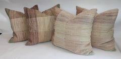 Vintage Rag Rug Pillows / Collection of Four