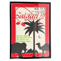 Cartel promocional vintage RAI Sandokan de Gemma Fiorentini y Michela Papadia