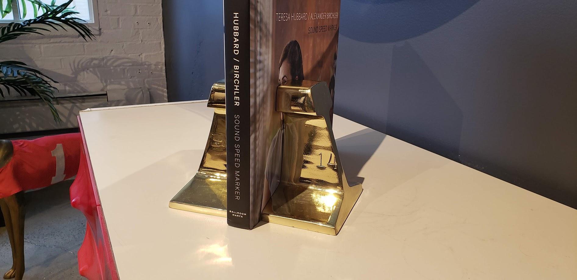 American Vintage Railroad Tie Bookends, Restored in Mirror-Polished Brass